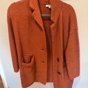 Madewell Orange Knit cardigan Coat